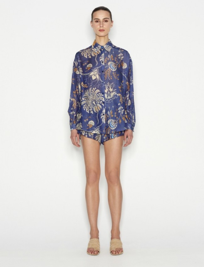CUBAN LONG SLEEVE SHIRT BLUE