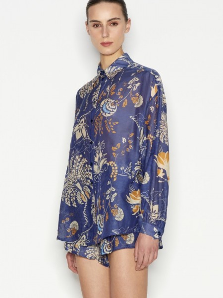 CUBAN LONG SLEEVE SHIRT BLUE