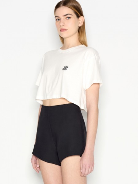 CIN CIN CROP T-SHIRT OFF-WHITE