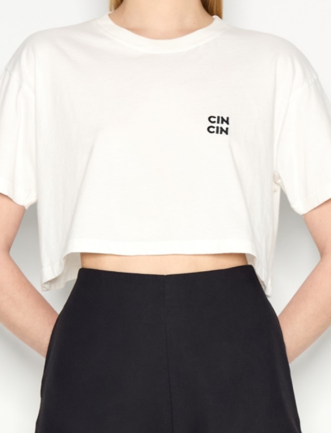 CIN CIN CROP T-SHIRT OFF-WHITE