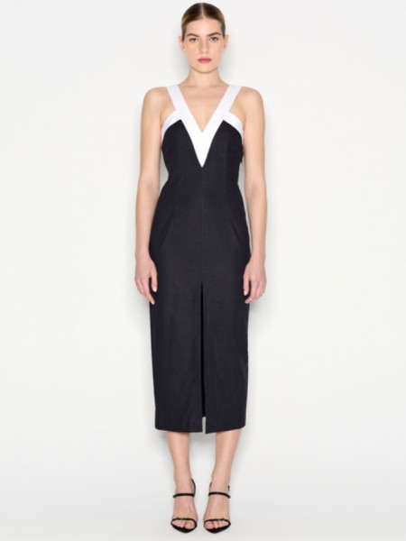 VICE MIDI DRESS BLACK/WHITE
