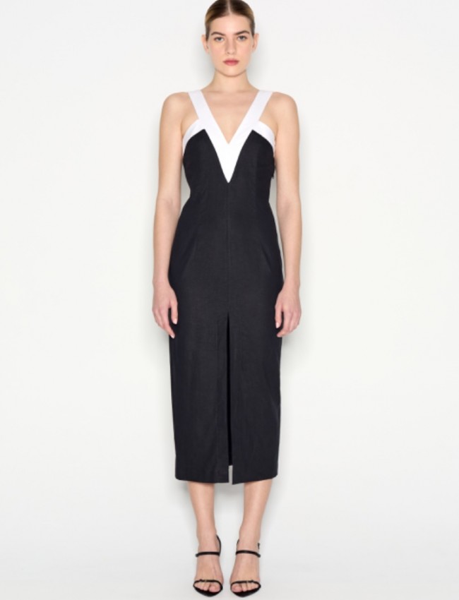 VICE MIDI DRESS BLACK/WHITE