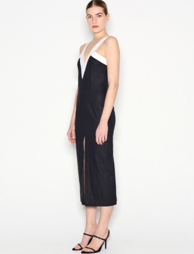 VICE MIDI DRESS BLACK/WHITE
