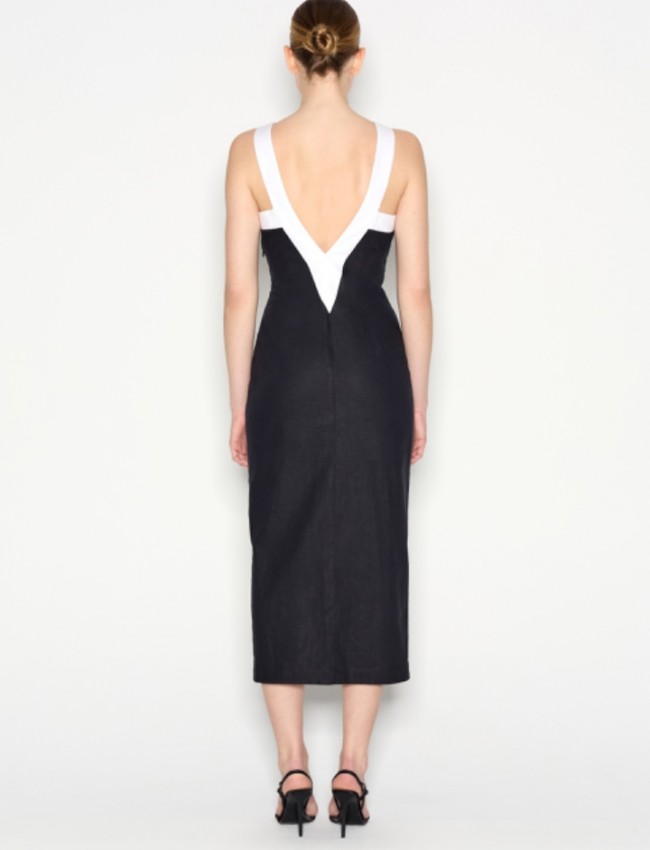 VICE MIDI DRESS BLACK/WHITE