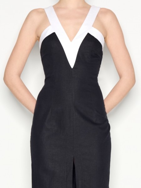 VICE MIDI DRESS BLACK/WHITE