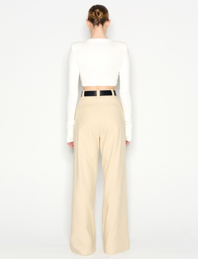 DESERT WIDE LEG TROUSERS BEIGE