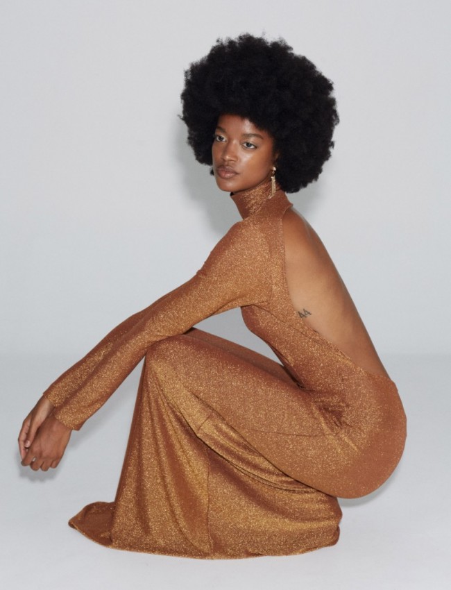 BIRDS OF PARADISE GOLD DRESS