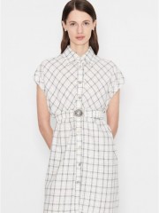 OCEAN MINDS B&W CHECKED SHIRT- DRESS 