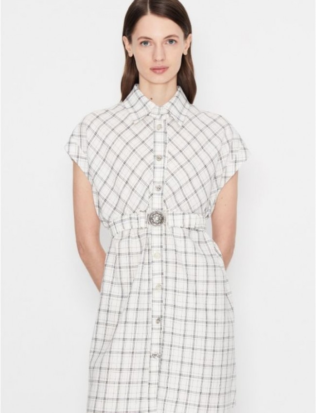 OCEAN MINDS B&W CHECKED SHIRT- DRESS 