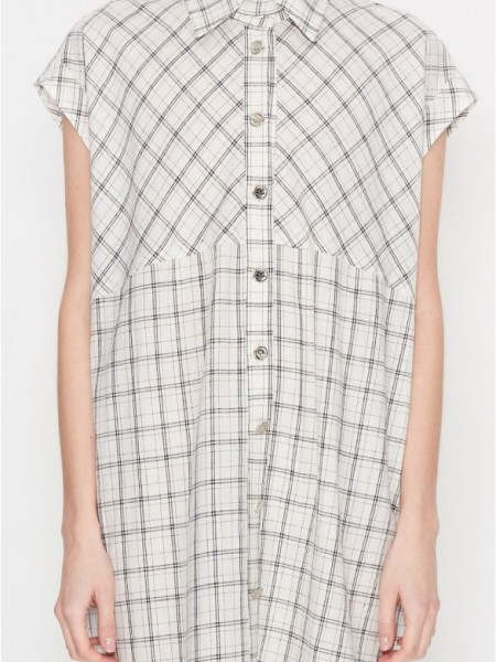 OCEAN MINDS B&W CHECKED SHIRT- DRESS 