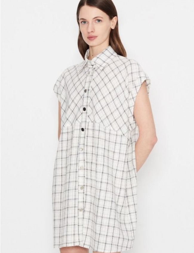 OCEAN MINDS B&W CHECKED SHIRT- DRESS 