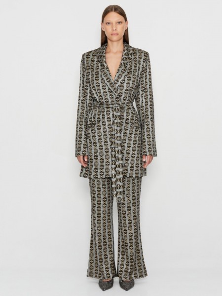 GALVANISED TROUSERS METALLIC SILVER