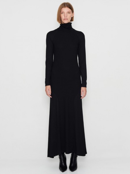 FLOW OF ROW DRESS BLACK