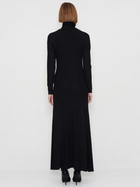 FLOW OF ROW DRESS BLACK