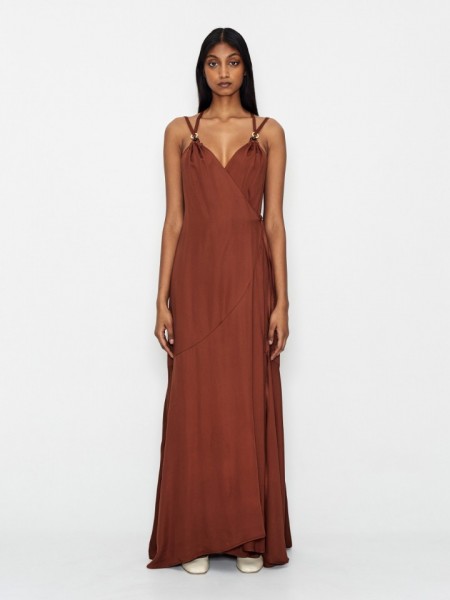 TARTAROOGA BROWN MAXI DRESS NADIA RAPTI