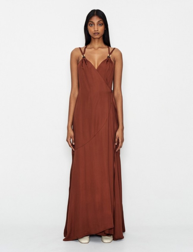 TARTAROOGA BROWN MAXI DRESS NADIA RAPTI