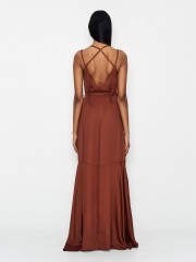 TARTAROOGA BROWN MAXI DRESS NADIA RAPTI