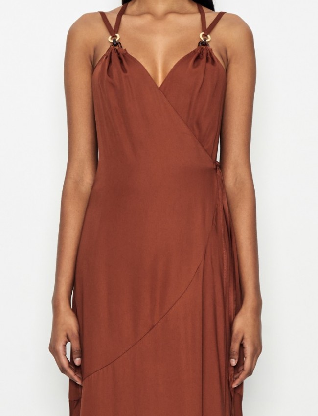 TARTAROOGA BROWN MAXI DRESS NADIA RAPTI