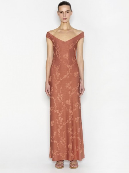 CACTUS LONG DRESS terracotta