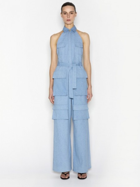 PALM JUMPSUIT BLUE DENIM 