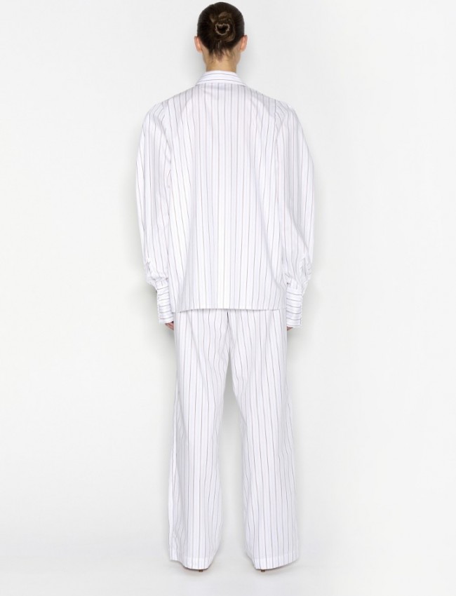 PINA COLADA SHIRT WHITE/BROWN WITH STRIPES 