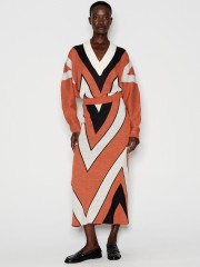 Textile Creature Knitted Skirt Printed Orange Nadia Rapti