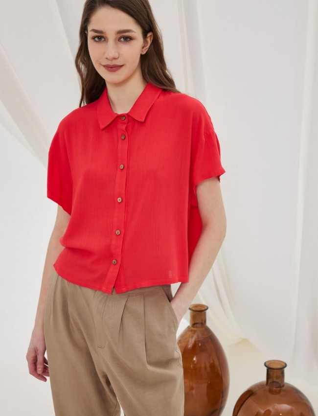 IREO RED SHIRT NAMASTE