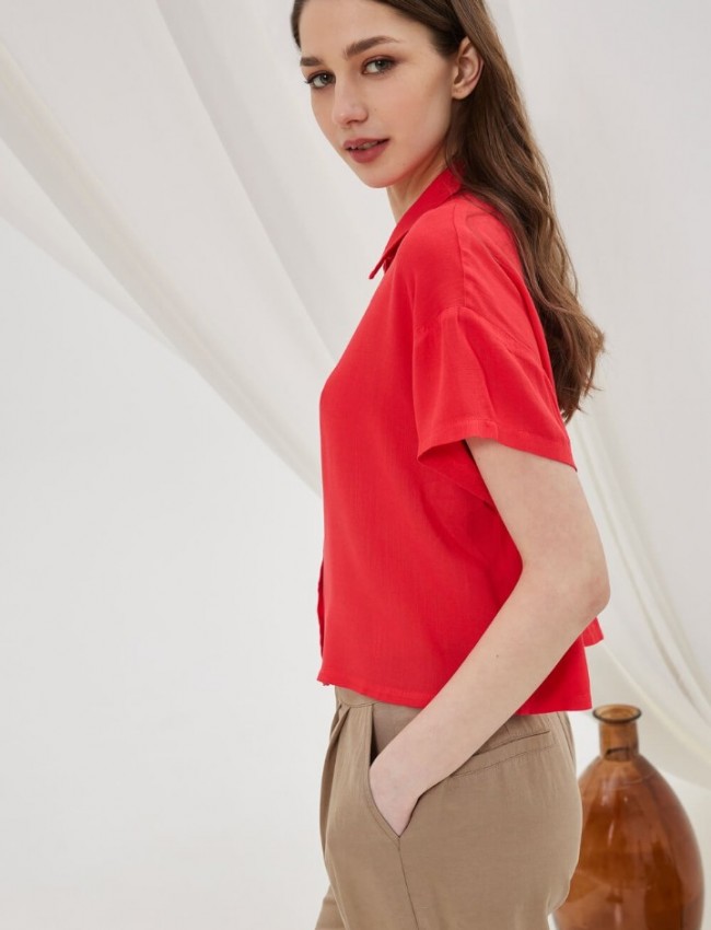 IREO RED SHIRT NAMASTE