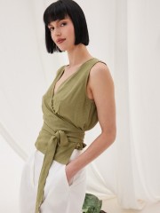 ATENI KHAKI TOP NAMASTE