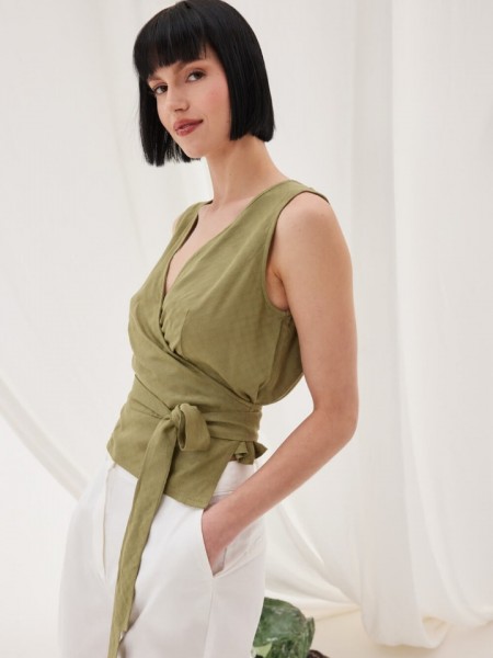 ATENI KHAKI TOP NAMASTE