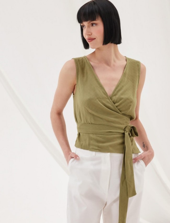 ATENI KHAKI TOP NAMASTE