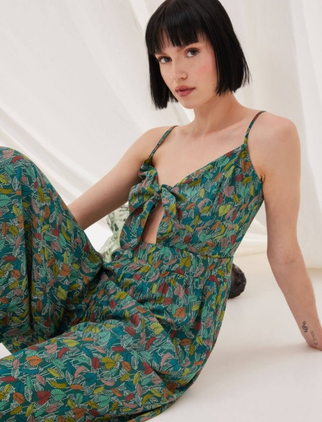 FLAX GREEN JUMPSUIT NAMASTE