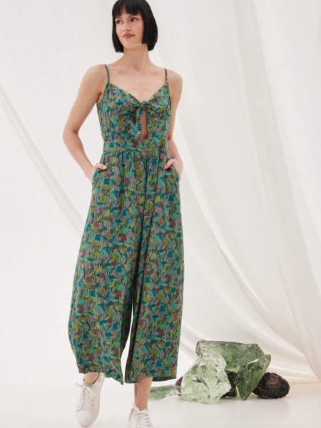FLAX GREEN JUMPSUIT NAMASTE