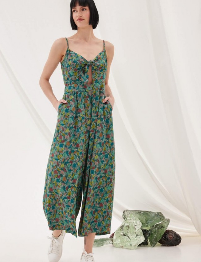 FLAX GREEN JUMPSUIT NAMASTE