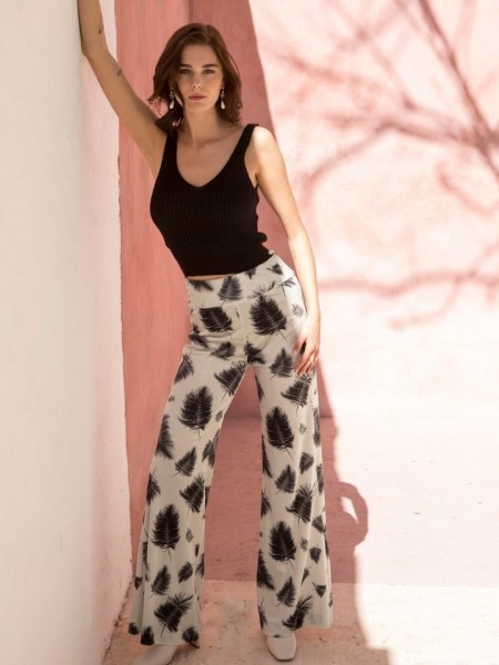 ALLISON VELVET PANT WHITE