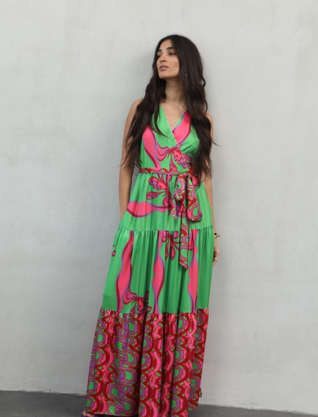 SILIA MAXI MULTICOLOUR DRESS NEMA 