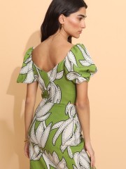 FLUO GREEN MIDI SKIRT NEMA