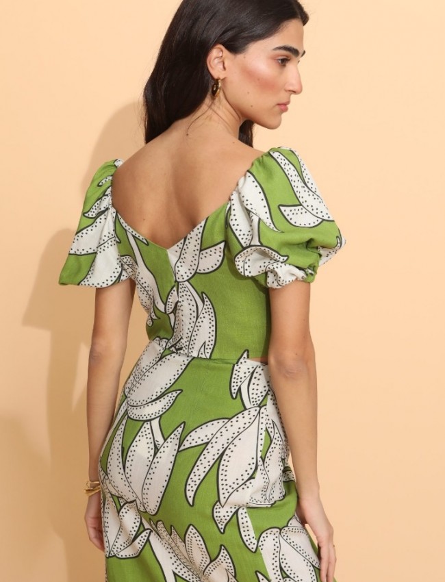 FLUO GREEN MIDI SKIRT NEMA
