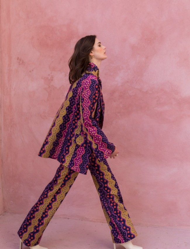 ZOE PANTS MULTICOLOUR PURPLE