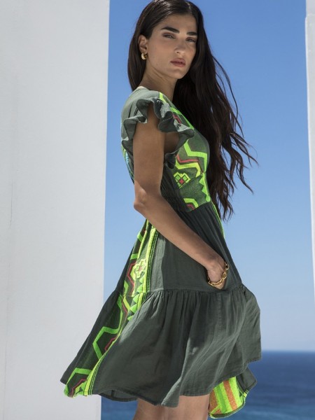 SUVVINA OLIVE MINI DRESS NEMA