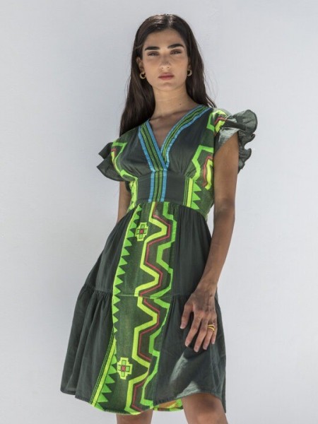 SUVVINA OLIVE MINI DRESS NEMA