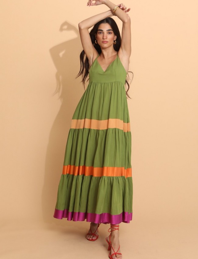 JANUS OLIVE MAXI DRESS NEMA