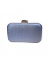 Σιελ μεταλλιζέ clutch με χρυσές λεπτομέρειες και αποσπώμενη αλυσίδα Romina exclusive