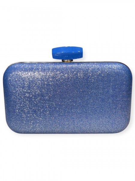 Indigo μεταλλιζέ clutch τσάντα με αποσπώμενη αλυσίδα Romina exclusive