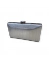 Ασημί μεταλλιζέ clutch με αποσπώμενη αλυσίδα Romina exclusive