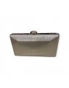 Χρυσό μεταλλιζέ clutch με αποσπώμενη αλυσίδα Romina exclusive