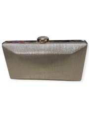 Χρυσό μεταλλιζέ clutch με αποσπώμενη αλυσίδα Romina exclusive