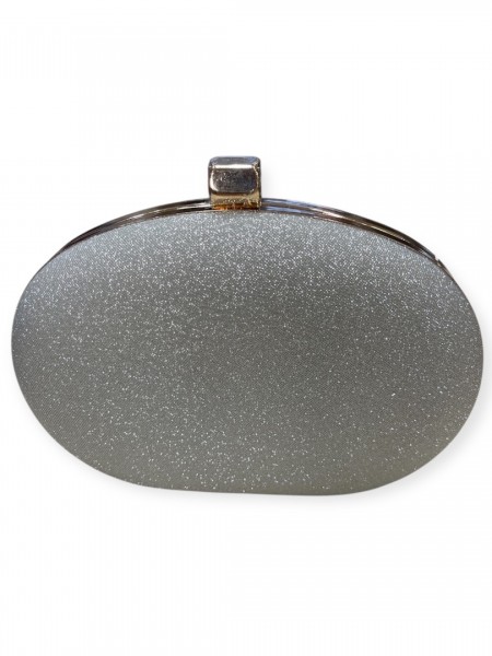 Χρυσό μεταλλιζέ clutch τσαντάκι σε στρολεμμένο σχήμα, με αποσπώμενο σταθερό χεράκι και αποσπώμενη αλυσίδα Romina exclusive