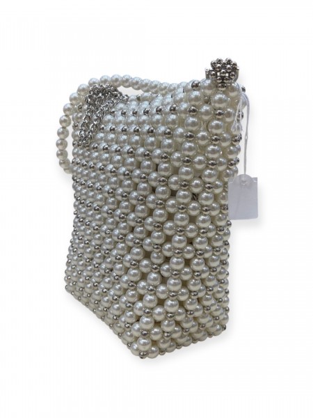 AMELIE white pearls bag