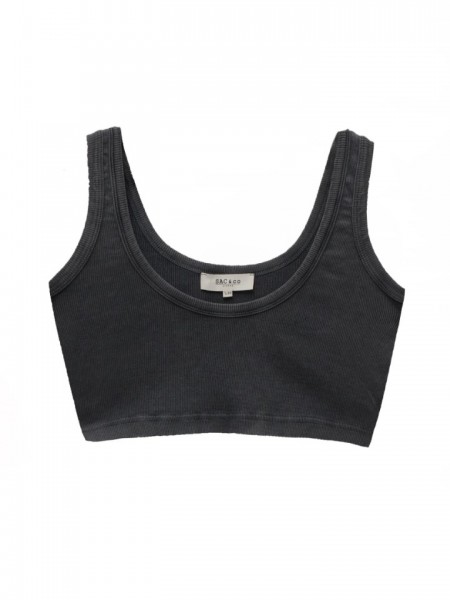 Grey Bamboo Cropped Top Marilliza Sac@Co 